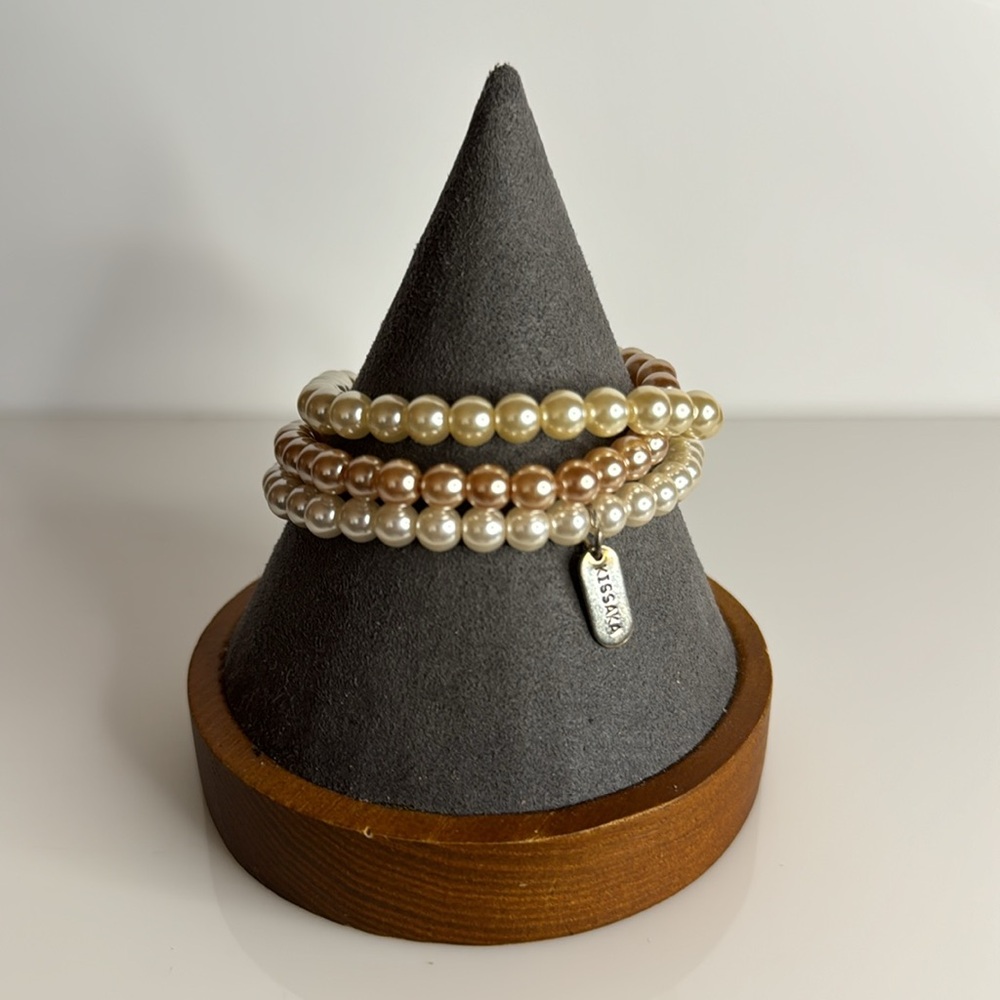 Vintage Kissaka 3 Strand Pearl Bracelet